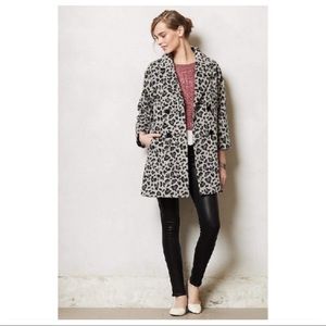 Anthropologie Leopard Swing Coat